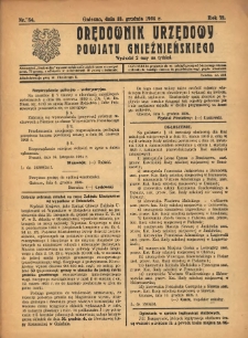 Orędownik Urzędowy Powiatu Gnieźnieńskiego: wychodzi 2 razy na tydzień 1924.12.13 R.73 Nr54