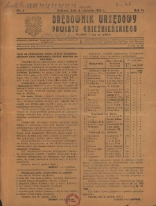 Orędownik Urzędowy Powiatu Gnieźnieńskiego: wychodzi 2 razy na tydzień 1925.01.09 R.74 Nr1
