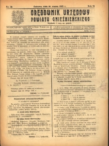 Orędownik Urzędowy Powiatu Gnieźnieńskiego: wychodzi 2 razy na tydzień 1925.03.16 R.74 Nr10