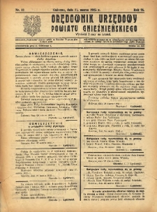 Orędownik Urzędowy Powiatu Gnieźnieńskiego: wychodzi 2 razy na tydzień 1925.03.31 R.74 Nr12