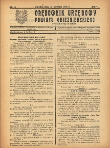 Orędownik Urzędowy Powiatu Gnieźnieńskiego: wychodzi 2 razy na tydzień 1925.04.16 R.74 Nr14