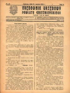 Orędownik Urzędowy Powiatu Gnieźnieńskiego: wychodzi 2 razy na tydzień 1925.06.13 R.74 Nr21