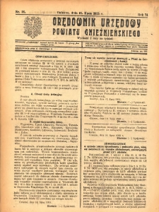 Orędownik Urzędowy Powiatu Gnieźnieńskiego: wychodzi 2 razy na tydzień 1925.07.18 R.74 Nr26
