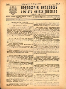 Orędownik Urzędowy Powiatu Gnieźnieńskiego: wychodzi 2 razy na tydzień 1925.08.10 R.74 Nr29
