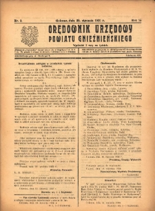 Orędownik Urzędowy Powiatu Gnieźnieńskiego: wychodzi 2 razy na tydzień 1926.01.20 R.75 Nr3