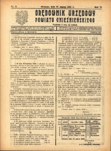 Orędownik Urzędowy Powiatu Gnieźnieńskiego: wychodzi 2 razy na tydzień 1926.03.22 R.75 Nr9