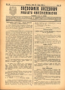 Orędownik Urzędowy Powiatu Gnieźnieńskiego: wychodzi 2 razy na tydzień 1926.05.12 R.75 Nr15
