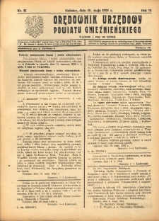 Orędownik Urzędowy Powiatu Gnieźnieńskiego: wychodzi 2 razy na tydzień 1926.05.28 R.75 Nr17