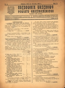 Orędownik Urzędowy Powiatu Gnieźnieńskiego: wychodzi wedle potrzeby 1924.01.23 R.73 Nr3