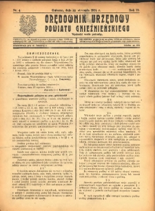 Orędownik Urzędowy Powiatu Gnieźnieńskiego: wychodzi wedle potrzeby 1924.01.30 R.73 Nr4