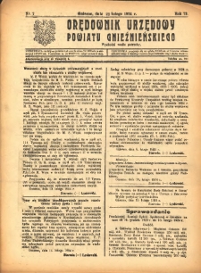 Orędownik Urzędowy Powiatu Gnieźnieńskiego: wychodzi wedle potrzeby 1924.02.23 R.73 Nr7