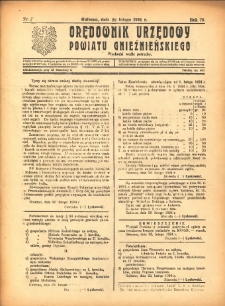Orędownik Urzędowy Powiatu Gnieźnieńskiego: wychodzi wedle potrzeby 1924.02.29 R.73 Nr8
