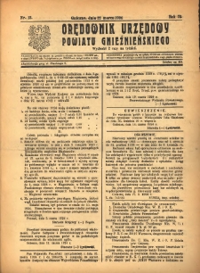 Orędownik Urzędowy Powiatu Gnieźnieńskiego: wychodzi 2 razy na tydzień 1924.03.22 R.73 Nr12