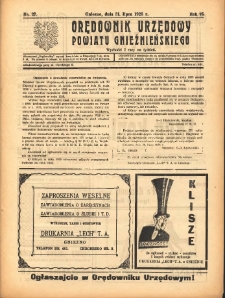 Orędownik Urzędowy Powiatu Gnieźnieńskiego: wychodzi 2 razy na tydzień 1926.07.31 R.75 Nr27
