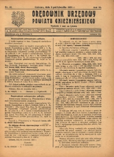 Orędownik Urzędowy Powiatu Gnieźnieńskiego: wychodzi 2 razy na tydzień 1926.10.06 R.75 Nr41