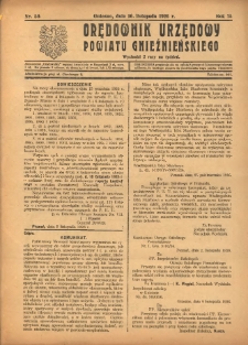 Orędownik Urzędowy Powiatu Gnieźnieńskiego: wychodzi 2 razy na tydzień 1926.11.16 R.75 Nr50