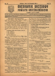 Orędownik Urzędowy Powiatu Gnieźnieńskiego: wychodzi 2 razy na tydzień 1926.11.20 R.75 Nr51