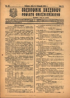 Orędownik Urzędowy Powiatu Gnieźnieńskiego: wychodzi 2 razy na tydzień 1926.11.24 R.75 Nr52