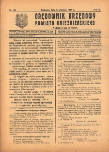 Orędownik Urzędowy Powiatu Gnieźnieńskiego: wychodzi 2 razy na tydzień 1926.12.01 R.75 Nr53