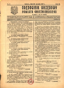 Orędownik Urzędowy Powiatu Gnieźnieńskiego: wychodzi 2 razy na tydzień 1927.01.13 R.76 Nr2