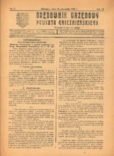 Orędownik Urzędowy Powiatu Gnieźnieńskiego: wychodzi 2 razy na tydzień 1927.01.26 R.76 Nr5