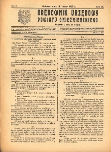 Orędownik Urzędowy Powiatu Gnieźnieńskiego: wychodzi 2 razy na tydzień 1927.02.10 R.76 Nr7