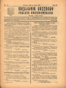 Orędownik Urzędowy Powiatu Gnieźnieńskiego: wychodzi w miarę potrzeby 1927.03.04 R.76 Nr11