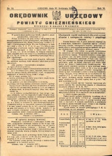 Orędownik Urzędowy Powiatu Gnieźnieńskiego: wychodzi w środy i soboty 1927.04.23 R.76 Nr24
