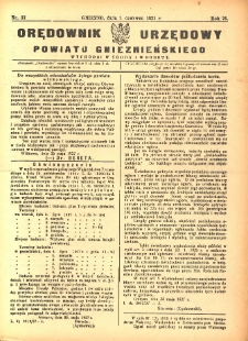 Orędownik Urzędowy Powiatu Gnieźnieńskiego: wychodzi w środy i soboty 1927.06.01 R.76 Nr37