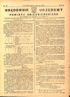 Orędownik Urzędowy Powiatu Gnieźnieńskiego: wychodzi w środy i soboty 1927.06.08 R.76 Nr39