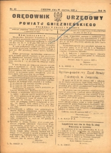 Orędownik Urzędowy Powiatu Gnieźnieńskiego: wychodzi w środy i soboty 1927.06.22 R.76 Nr43