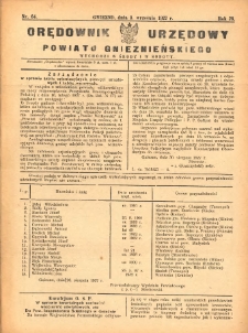 Orędownik Urzędowy Powiatu Gnieźnieńskiego: wychodzi w środy i soboty 1927.09.03 R.76 Nr64