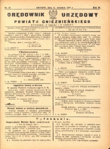 Orędownik Urzędowy Powiatu Gnieźnieńskiego: wychodzi w środy i soboty 1927.09.14 R.76 Nr67