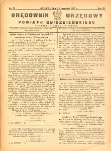 Orędownik Urzędowy Powiatu Gnieźnieńskiego: wychodzi w środy i soboty 1927.09.28 R.76 Nr71