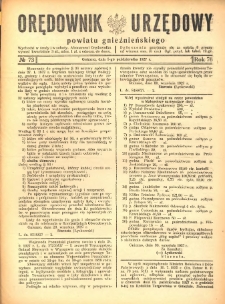 Orędownik Urzędowy Powiatu Gnieźnieńskiego: wychodzi w środy i soboty 1927.10.05 R.76 Nr73