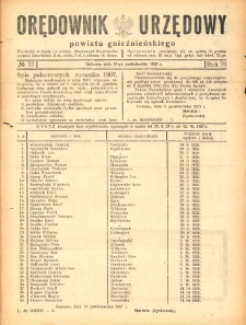 Orędownik Urzędowy Powiatu Gnieźnieńskiego: wychodzi w środy i soboty 1927.10.19 R.76 Nr77