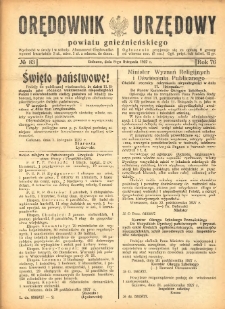 Orędownik Urzędowy Powiatu Gnieźnieńskiego: wychodzi w środy i soboty 1927.11.08 R.76 Nr83