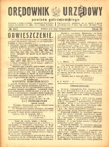 Orędownik Urzędowy Powiatu Gnieźnieńskiego: wychodzi w środy i soboty 1927.11.16 R.76 Nr85