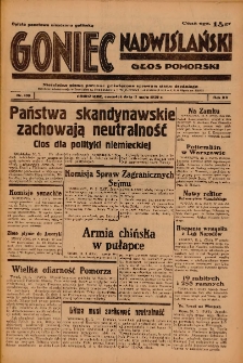 Goniec Nadwiślański: Głos Pomorski: Niezależne pismo poranne, poświęcone sprawom stanu średniego 1939.05.11 R.15 Nr109