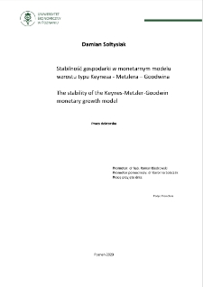 Stabilność gospodarki w monetarnym modelu wzrostu typu Keynesa - Metzlera – Goodwina