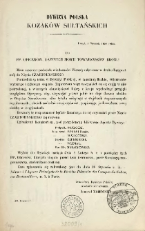[Odezwa Inc.:] " Do PP. oficer&oacute;w, dawnych moich towarzysz&oacute;w broni ! ..."