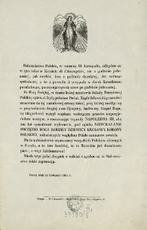 [Zawiadomienie Inc.:] " Nabożeństwo Polskie, w rocznicę 29 Listopada, odbędzie się w tym roku w Kościele ..."