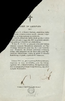 [Zawiadomienie Inc.:] " Dzień 29go Listopada 1857..."