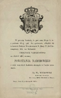 [Zawiadomienie Inc.:] " W przyszłą niedzielę, to jest dnia 29-go b. m. o godzinie 10-ej i pół ..."