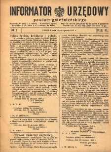 Informator Urzędowy Powiatu Gnieźnieńskiego 1932.01.27 R.81 Nr7