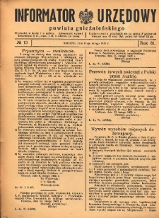 Informator Urzędowy Powiatu Gnieźnieńskiego 1932.02.17 R.81 Nr13