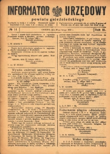 Informator Urzędowy Powiatu Gnieźnieńskiego 1932.02.20 R.81 Nr14