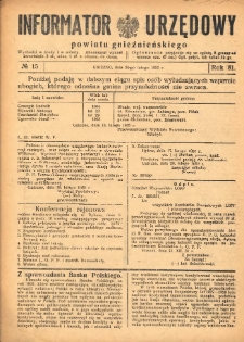 Informator Urzędowy Powiatu Gnieźnieńskiego 1932.02.24 R.81 Nr15