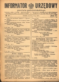 Informator Urzędowy Powiatu Gnieźnieńskiego 1932.02.27 R.81 Nr16