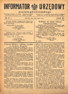 Informator Urzędowy Powiatu Gnieźnieńskiego 1932.03.19 R.81 Nr22